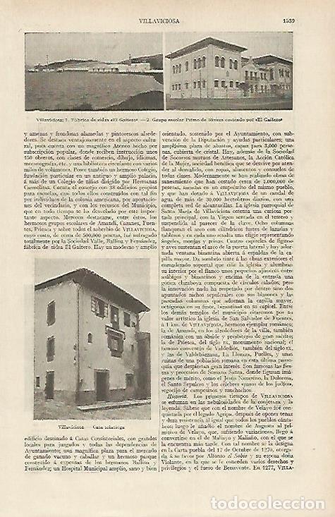 Cartoline: LAMINA DE ESPASA 297: Vistas de Villaviciosa - Varios autores