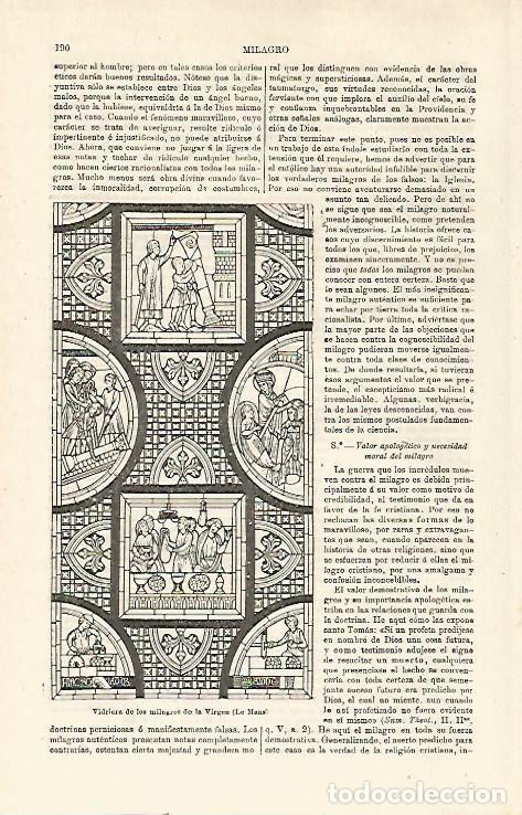 Postkarten: LAMINA ESPASA 23969: Vidriera de los milagros de la Virgen en Le Mans - Varios