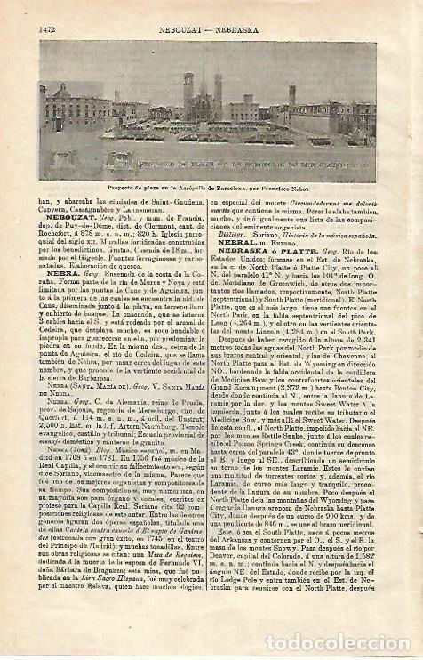 Postais: LAMINA ESPASA 24714: Proyecto de Francisco Nebot para la Acropolis de Barcelona - Varios