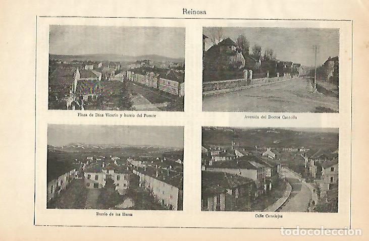 Postales: LAMINA ESPASA 977: Vistas de Reinosa Santander - Varios Autores