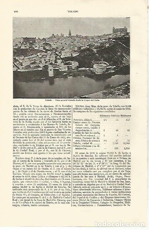 Postkarten: LAMINA ESPASA 1265: Vista general de Toledo - Varios Autores