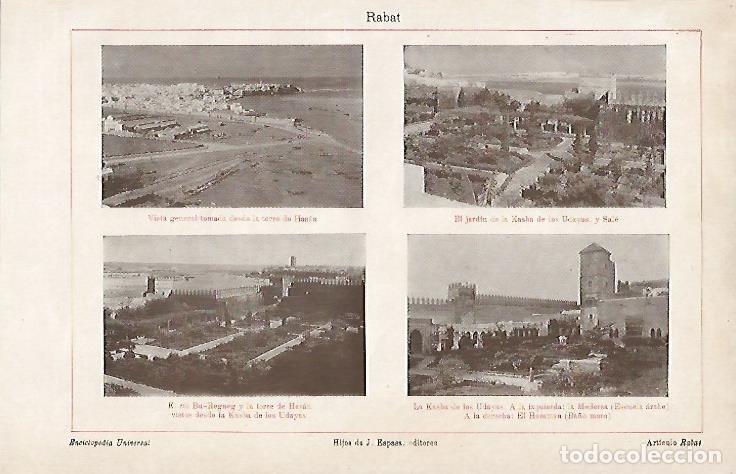 Postais: LAMINA ESPASA 4997: Panoramicas de Rabat Marruecos - Varios Autores