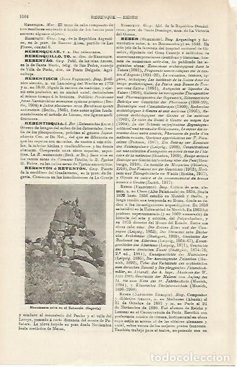 Postales: LAMINA ESPASA 16018: Monumento celta en El Rebenton Segovia - Varios