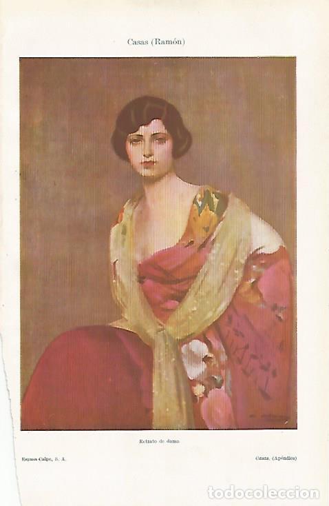 Postales: LAMINA ESPASA 24419: Retrato de Dama por Ramon Casas - Varios