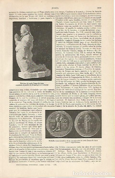 Postales: LAMINA ESPASA 6291:Estatua de Juana de Arco - Varios Autores