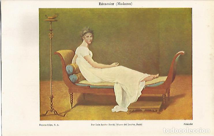 Postcards: LAMINA ESPASA 16019: Madame Recamier por David - Varios