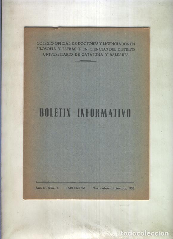 Postkarten: Boletin Informativo numero 4 noviembre / diciembre 1958 - Varios