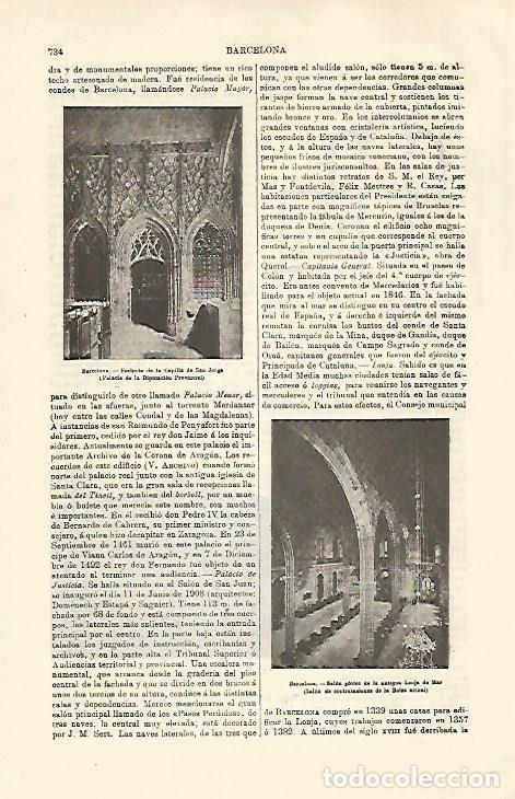 Cartes Postales: LAMINA ESPASA 30817: Capilla de San Jordi y antigua Lonja en Barcelona - Varios