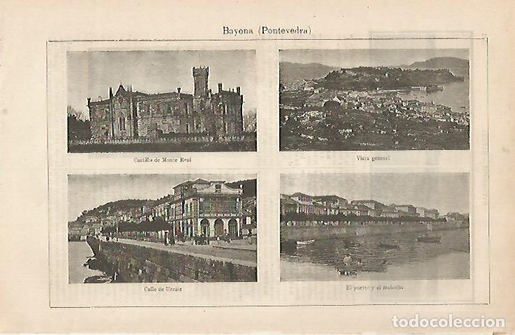 Cartoline: LAMINA ESPASA 30895: Vistas de Bayona Pontevedra - Varios
