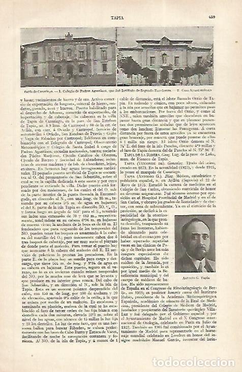 Cartes Postales: LAMINA ESPASA 31197: Colegio Agustinos y Ayuntamiento de Tapia de Casariego Oviedo - Varios
