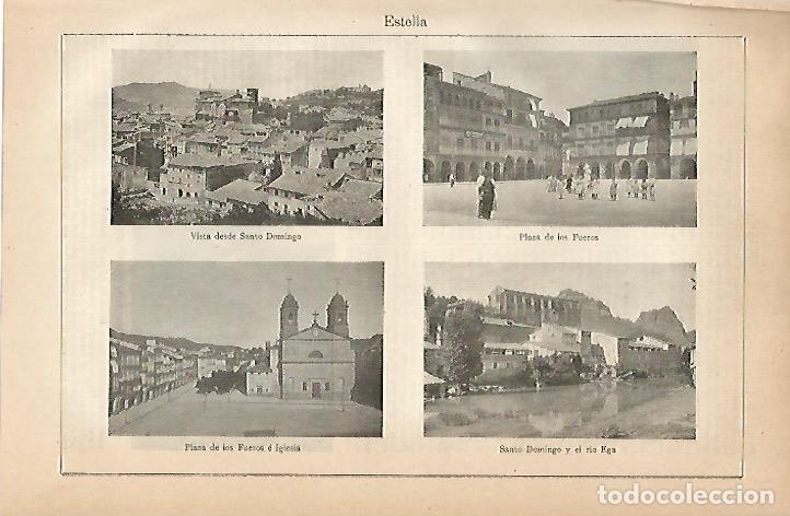 Cartoline: LAMINA ESPASA 7880: Vistas de Estella Navarra - Varios