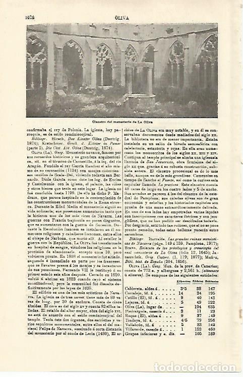 Postkarten: LAMINA ESPASA 21371: Monasterio de La Oliva Navarra - Varios