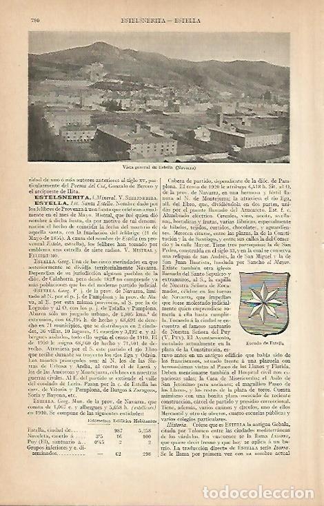 Postcards: LAMINA ESPASA 7956: Vista general de Estella Navarra - Varios