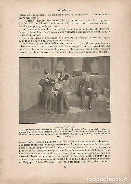 Postales: LAMINA 11920: La reina Elisabeth de Belgica tocando el violin - Varios