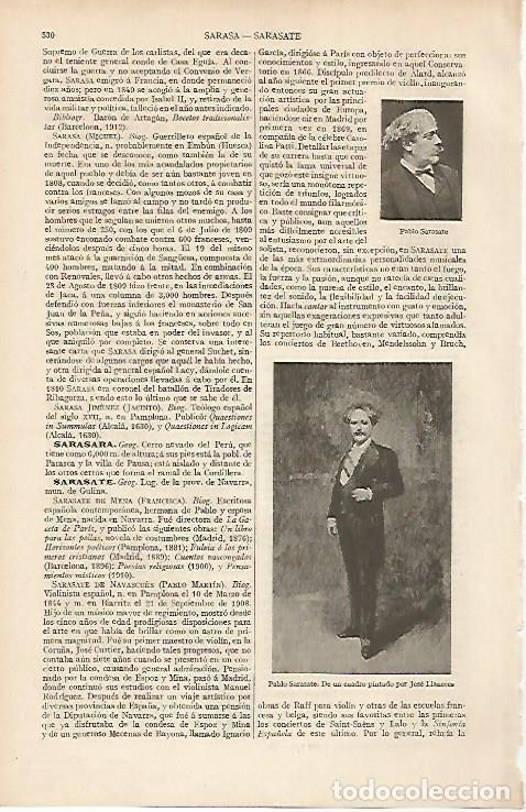 Postais: LAMINA ESPASA 19527: Pablo Sarasate por Llaneces - Varios