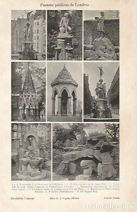 Postais: LAMINA ESPASA 3550: Fuentes publicas de Londres - Varios Autores