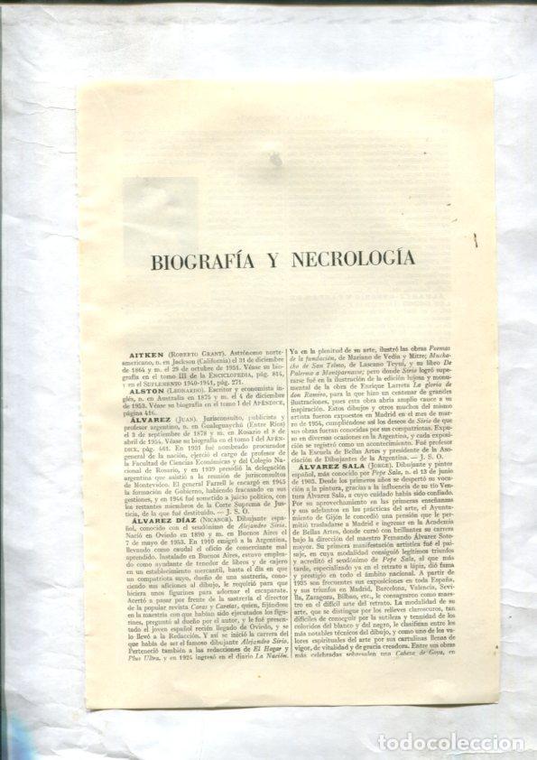 Cartoline: ESPASA 1953/1954: Apendice de 75 paginas dedicado a la Biografia y Necrologia - Varios