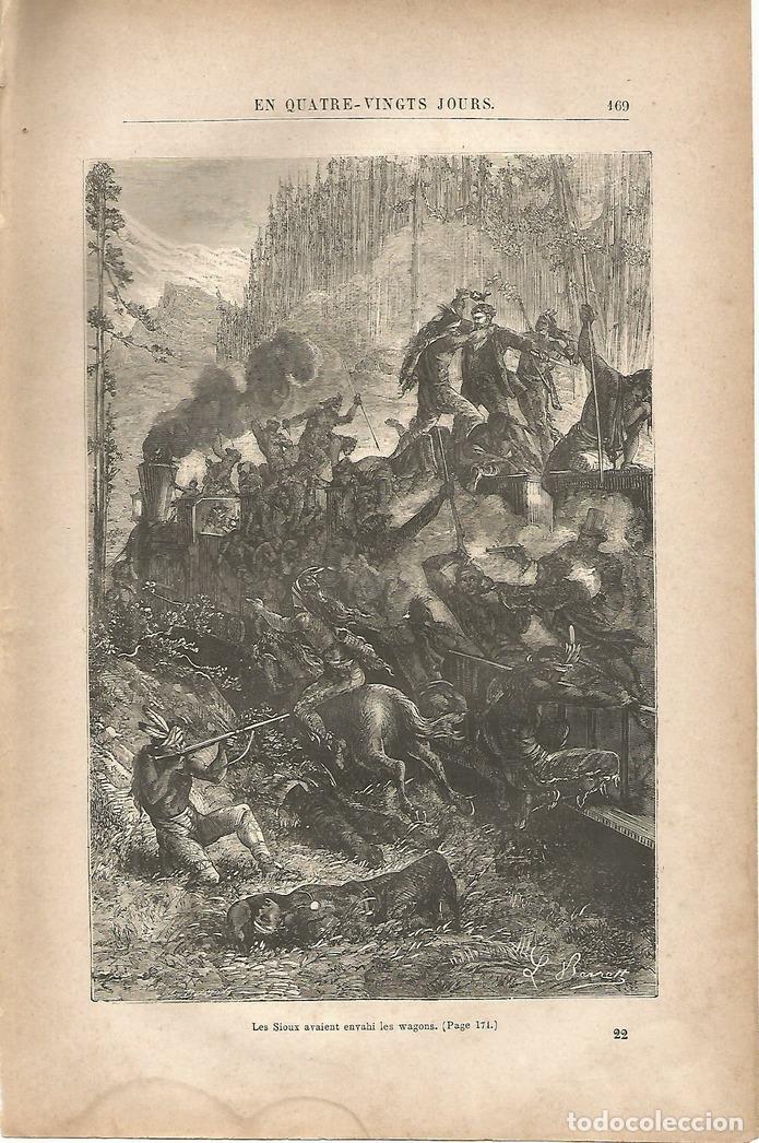 Postkarten: LAMINA 1238: VERNE. Les Sioux avaient envahi les wagons - Jules Verne