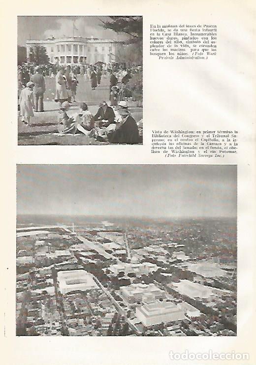 Postkarten: LAMINA GEOGRAFIA 0207: Fiesta de Pascua en la Casa Blanca y vista de Washington Estados Unidos - Ric