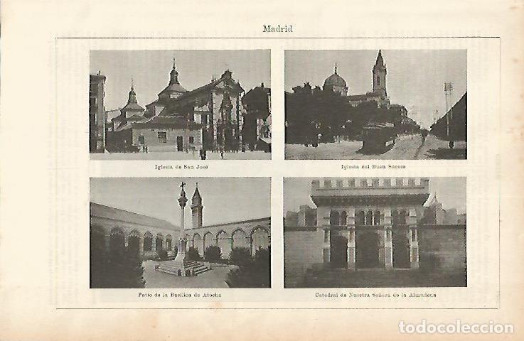 Postkarten: LAMINA ESPASA 1719: Edificios religiosos de Madrid - Varios Autores