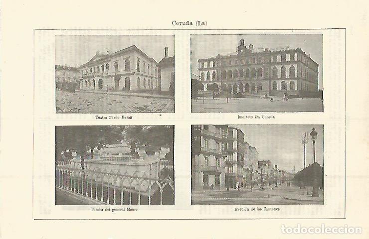 Postkarten: LAMINA ESPASA 15082: Vistas de La Coru&ntilde;a - Varios