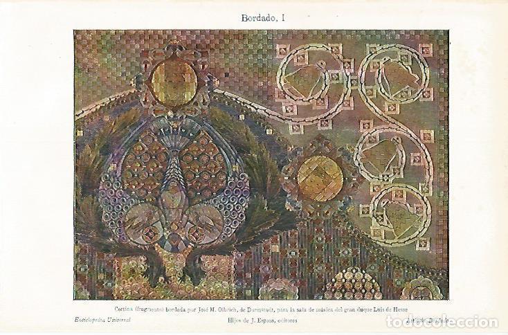 Cartoline: LAMINA ESPASA 25253: Cortina bordada por J M Olbrich - Varios