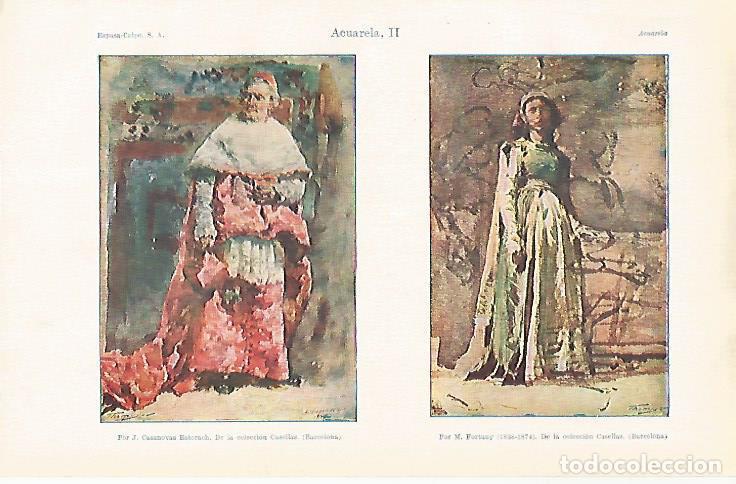 Postkarten: LAMINA ESPASA 31373: Acuarela por J. Casanovas y por M. Fortuny - Varios