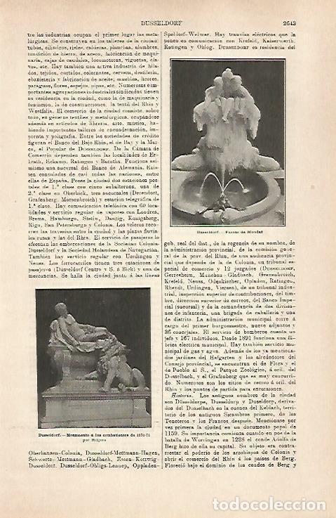 Postales: LAMINA ESPASA 31614: Fuente de Blondat en Dusseldorf Alemania - Varios