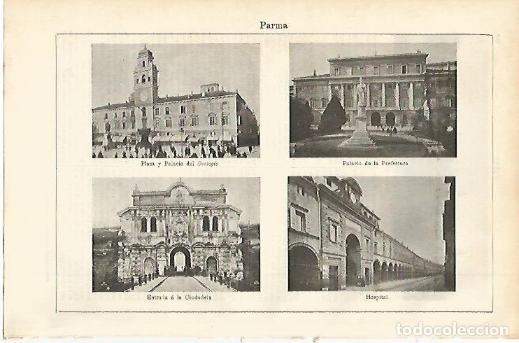 Postkarten: LAMINA ESPASA 2296: Vistas de Parma Italia - Varios Autores
