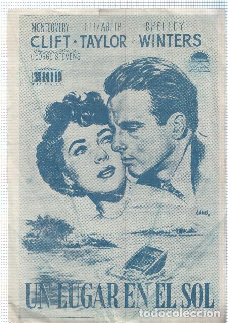 Postales: Programa de cine: Un lugar en el sol con Montgomery Clift y Elizabeth Taylor