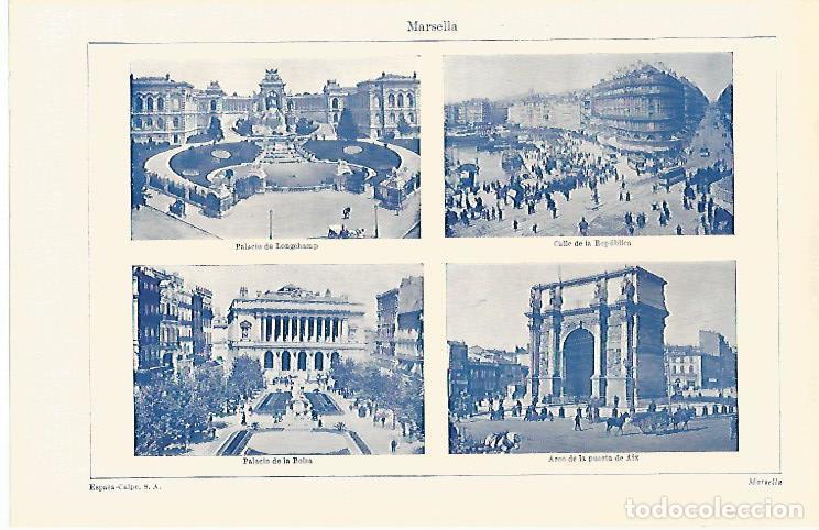 Postkarten: LAMINA ESPASA 31711: Palacio de Longchamp Palacio de la Bolsa y Arco en Marsella - Varios