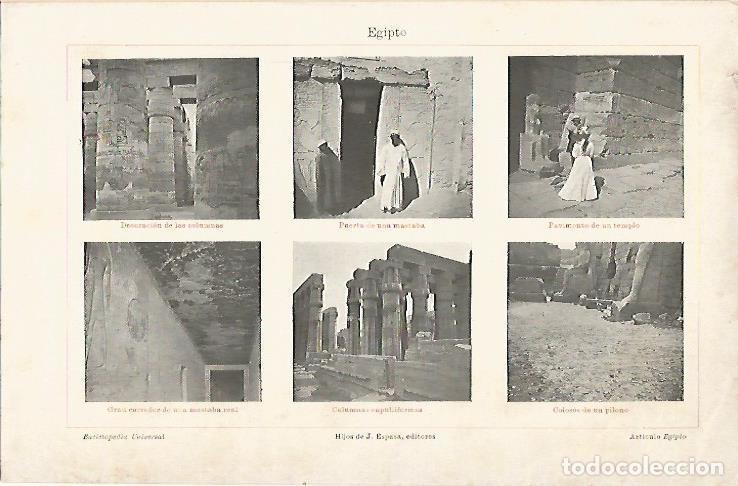 Postales: LAMINA ESPASA 6769: Vistas de restos del Antiguo Egipto - Varios Autores