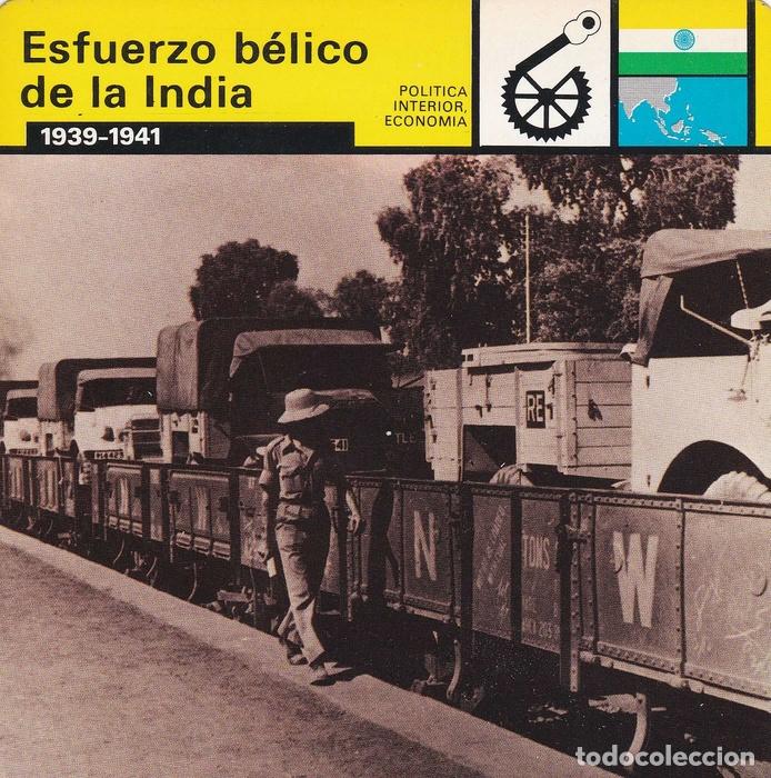 Postales: FICHA POLITICA INTERIOR ECONOMIA 84: ESFUERZO BELICO DE LA INDIA. 1939-1941 - Varios