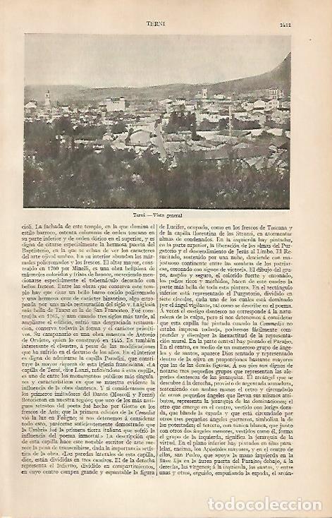 Postales: LAMINA ESPASA 2777: Vista general de Terni Italia - Varios Autores