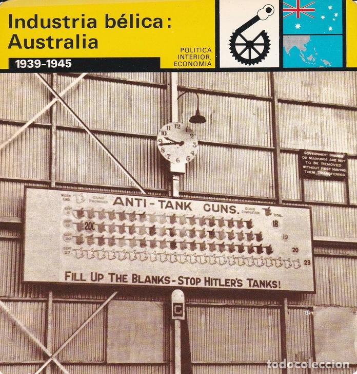 Postales: FICHA POLITICA INTERIOR ECONOMIA 87: INDUSTRIA BELICA: AUSTRALIA. 1939-1945 - Varios