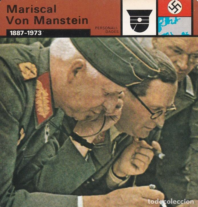 Cartoline: FICHA PERSONALIDADES 99: MARISCAL VON MANSTEIN. 1887-1973 - Varios