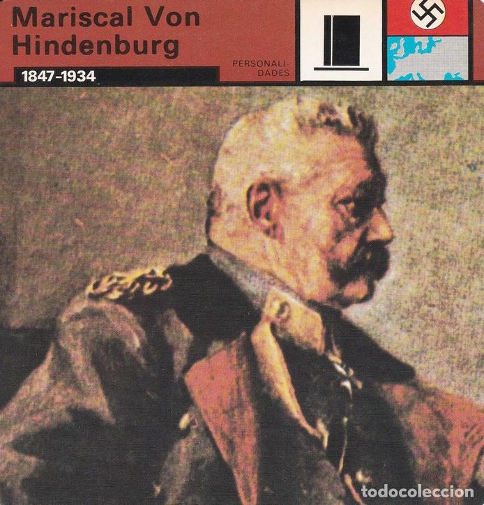 Cartoline: FICHA PERSONALIDADES 117: MARISCAL VON HINDENBURG. 1847-1934 - Varios