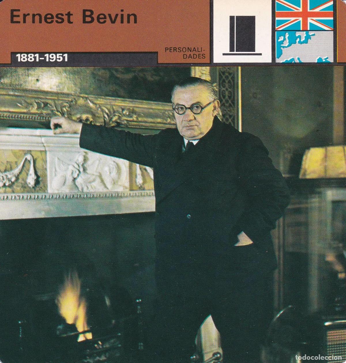 Postales: FICHA PERSONALIDADES 195: ERNEST BEVIN. 1881-1951 - Varios