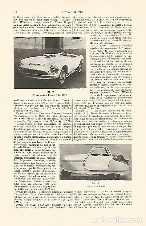 Postales: LAMINA ESPASA 21914: Pegaso Z-102 B/25 y autoscooter David - Varios