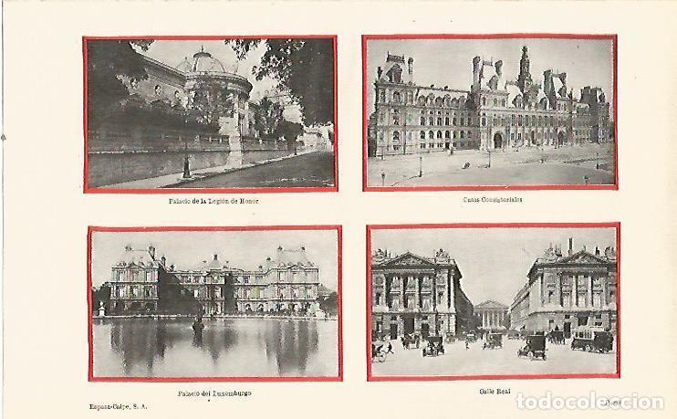 Postales: LAMINA ESPASA 23331: Palacio de la Legion de Honor Ayuntamiento Palacio de Luxemburgo y Calle Real d