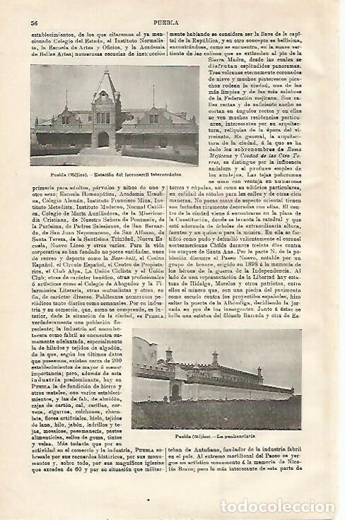 Postcards: LAMINA ESPASA 23012: Estacion y Carcel de Puebla en Mejico - Varios