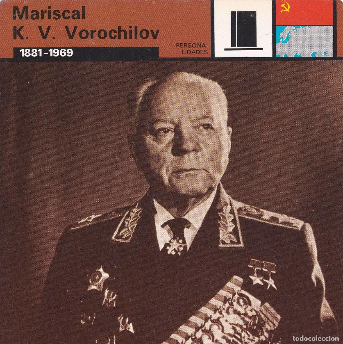 Cartoline: FICHA PERSONALIDADES 256: MARISCAL K. V. VOROCHILOV. 1881-1969 - Varios