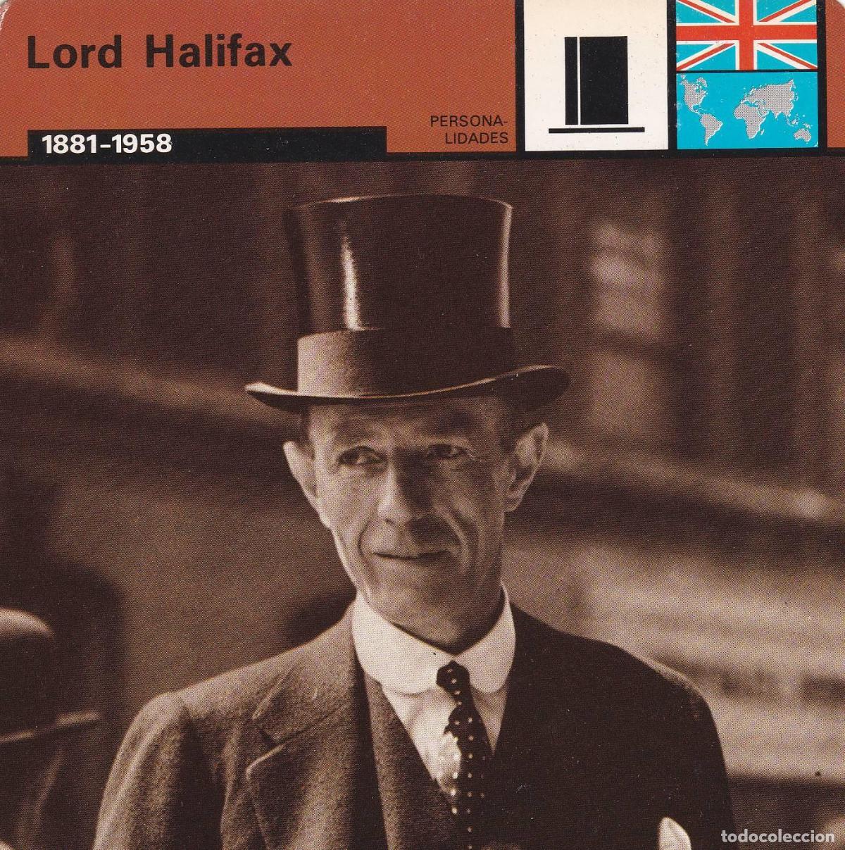 Cartoline: FICHA PERSONALIDADES 198: LORD HALIFAX. 1881-1958 - Varios