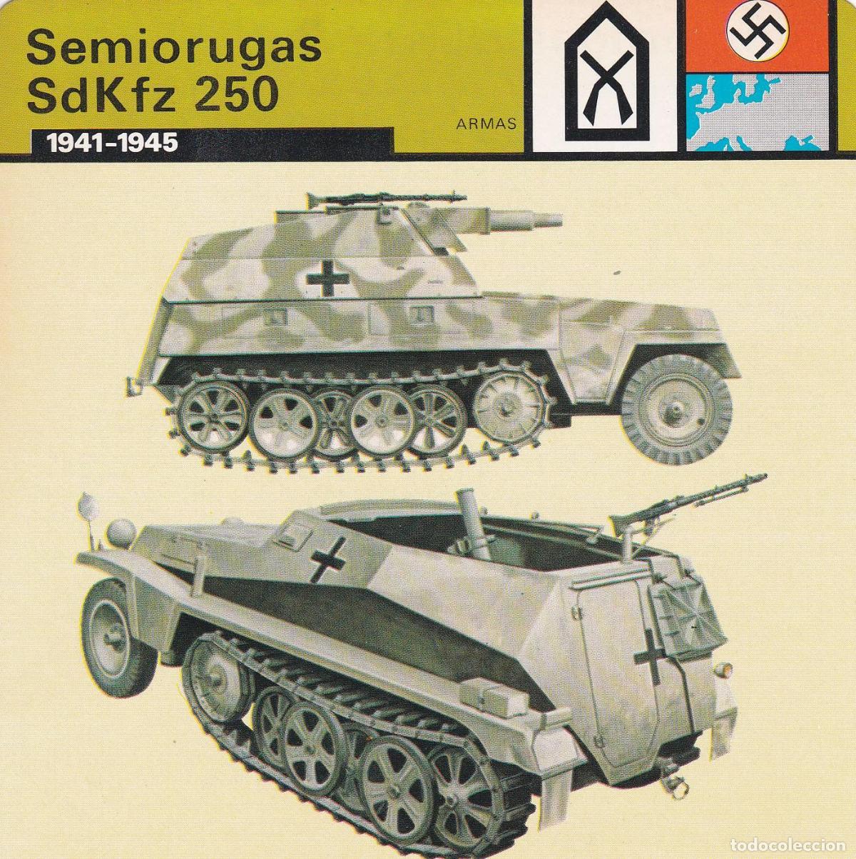 Cartoline: FICHA ARMAS 394: SEMIORUGAS SDKFZ 250. 1941-1945 - Varios