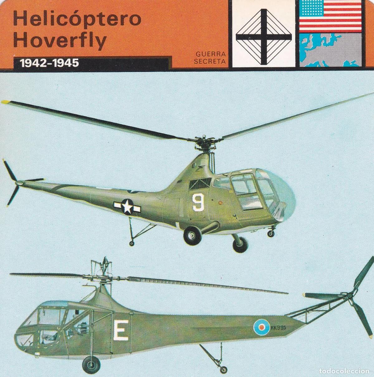 Cartoline: FICHA GUERRA SECRETA 368: HELICOPTERO HOVERFLY. 1942-1945 - Varios