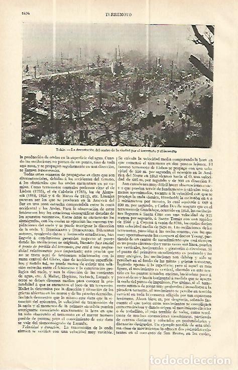 Postkarten: LAMINA ESPASA 13882: Devastacion por un terremoto e incendio en Tokio - Varios