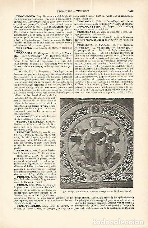 Cartes Postales: LAMINA ESPASA 13835: La teologia por Rafael - Varios
