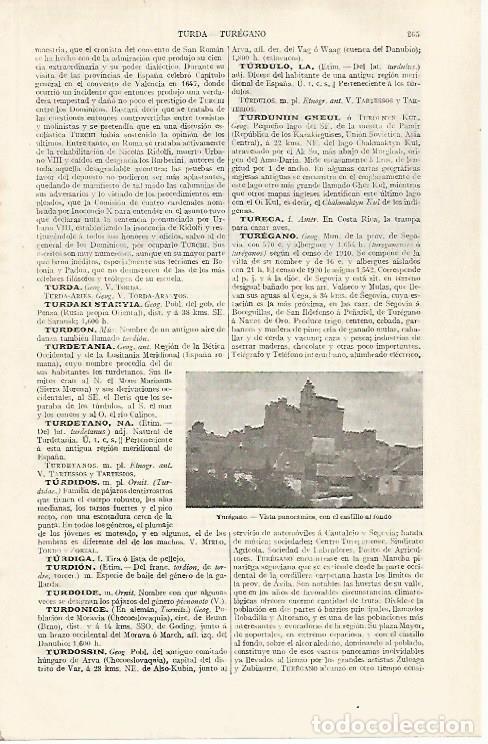 Cartes Postales: LAMINA ESPASA 31755: Vista de Turegano Segovia - Varios