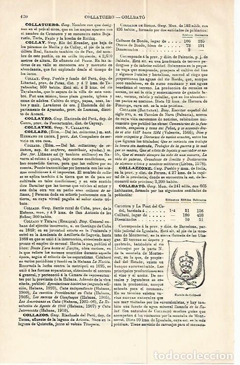 Cartoline: LAMINA ESPASA 13973: Escudo de Collbato Barcelona - Varios