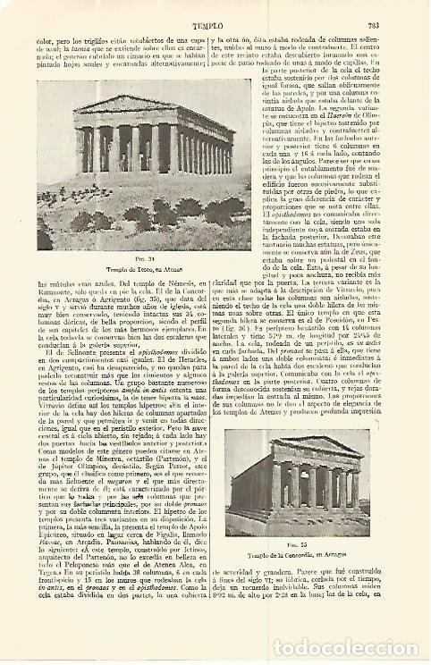 Postkarten: LAMINA ESPASA 13788: Templo de Teseo en Atenas y Templo de la Concordia en Acragas - Varios